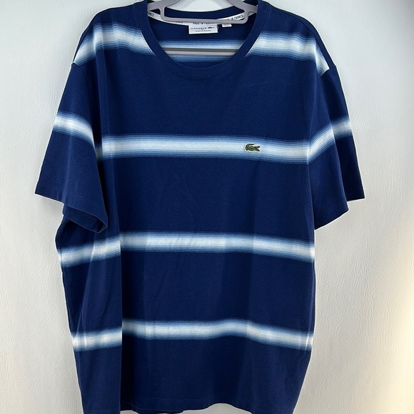 Lacoste Striped Short Sleeve Cotton Shirt - Picture 1 of 8